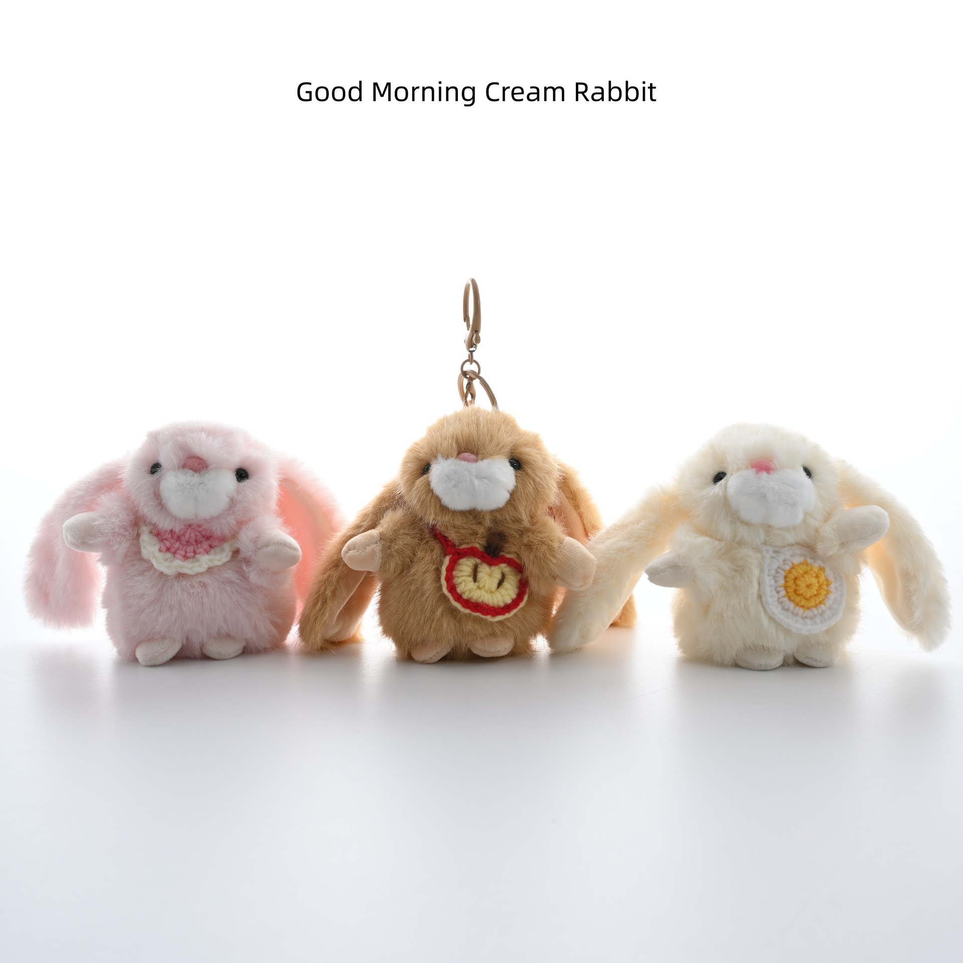 【高端欧貂】可爱毛茸茸早安奶油兔大耳朵小兔子毛绒挂件礼物
