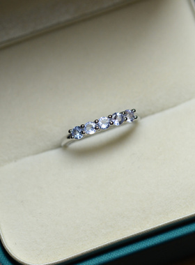 天然坦桑石戒指彩宝石女活口