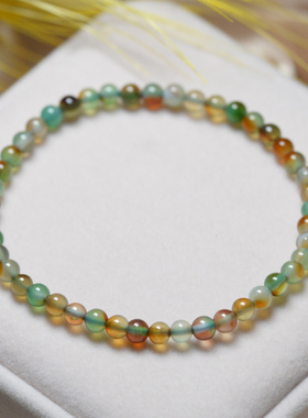 天然孔雀玛瑙手链红绿酷似雨花石