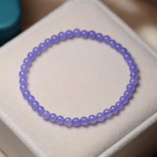 紫罗兰薰衣草紫玉髓手链女水晶小珠子细手串2022年新情侣闺蜜饰品