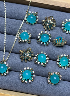 捡漏天河石项链花蕊简约学生吊坠