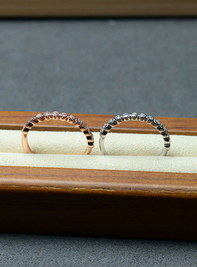 莫桑钻戒指女镀金指环小众