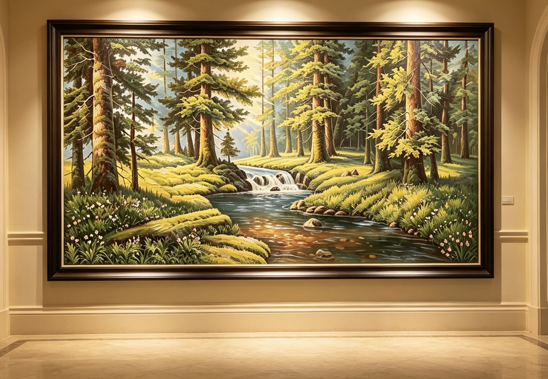 手绘油画大树风景客厅装饰画 美油画