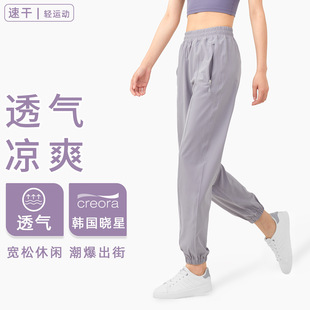 SZ密保拉链口袋高腰跑步裤 宽松休闲束脚 女蜜桃翘臀健身长裤