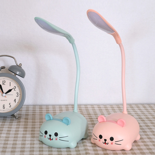 萌萌哒小猫书桌台灯 LED照明灯儿童写字灯床头宿舍起夜急用灯USB