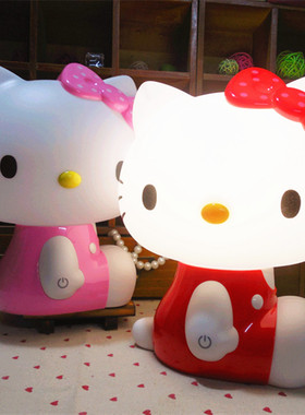 生日礼物送女生HelloKitty猫卡通台灯LED调光喂奶床头触摸小夜灯