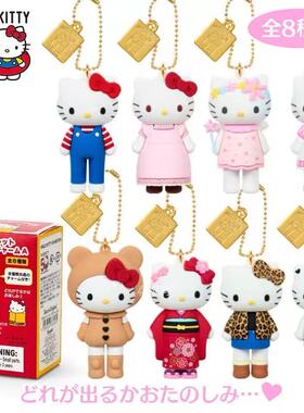 凯蒂猫50周年展会限定KT长腿黑皮可爱公仔玩偶小挂件饰品盲盒娃娃