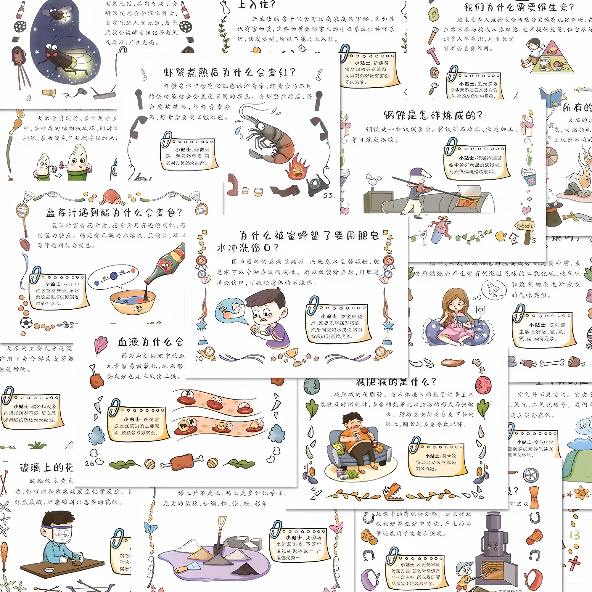 趣味物理小知识贴纸启蒙学习