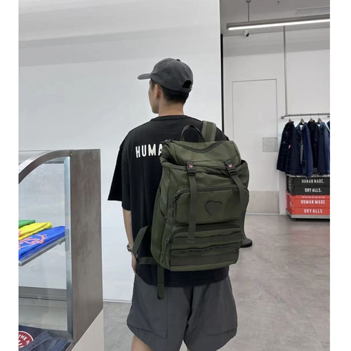 Military Backpack尼龙爱心军风工装休闲多袋旅行包 双肩背包书包