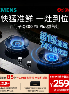西门子嵌入式燃气灶具5.2大火力家用双灶玻璃天然气N5MB/95A