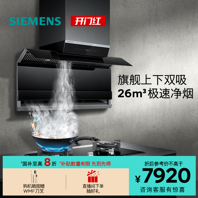 西门子双旋风双吸油烟机26m³