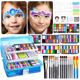 彩绘儿童脸部颜料面部人体彩绘彩绘油彩化妆工具套装无毒可水洗水溶性颜料脸绘专业六一儿童节彩妆膏舞台妆容