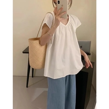 胖mm特大码300斤韩版V领雪纺短袖衬衫女夏季宽松显瘦遮肚子上衣潮