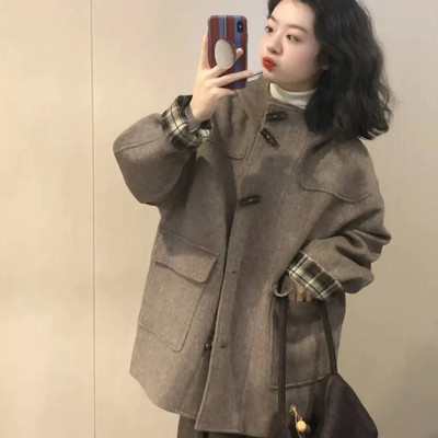 胖mm特大码300斤毛呢外套女