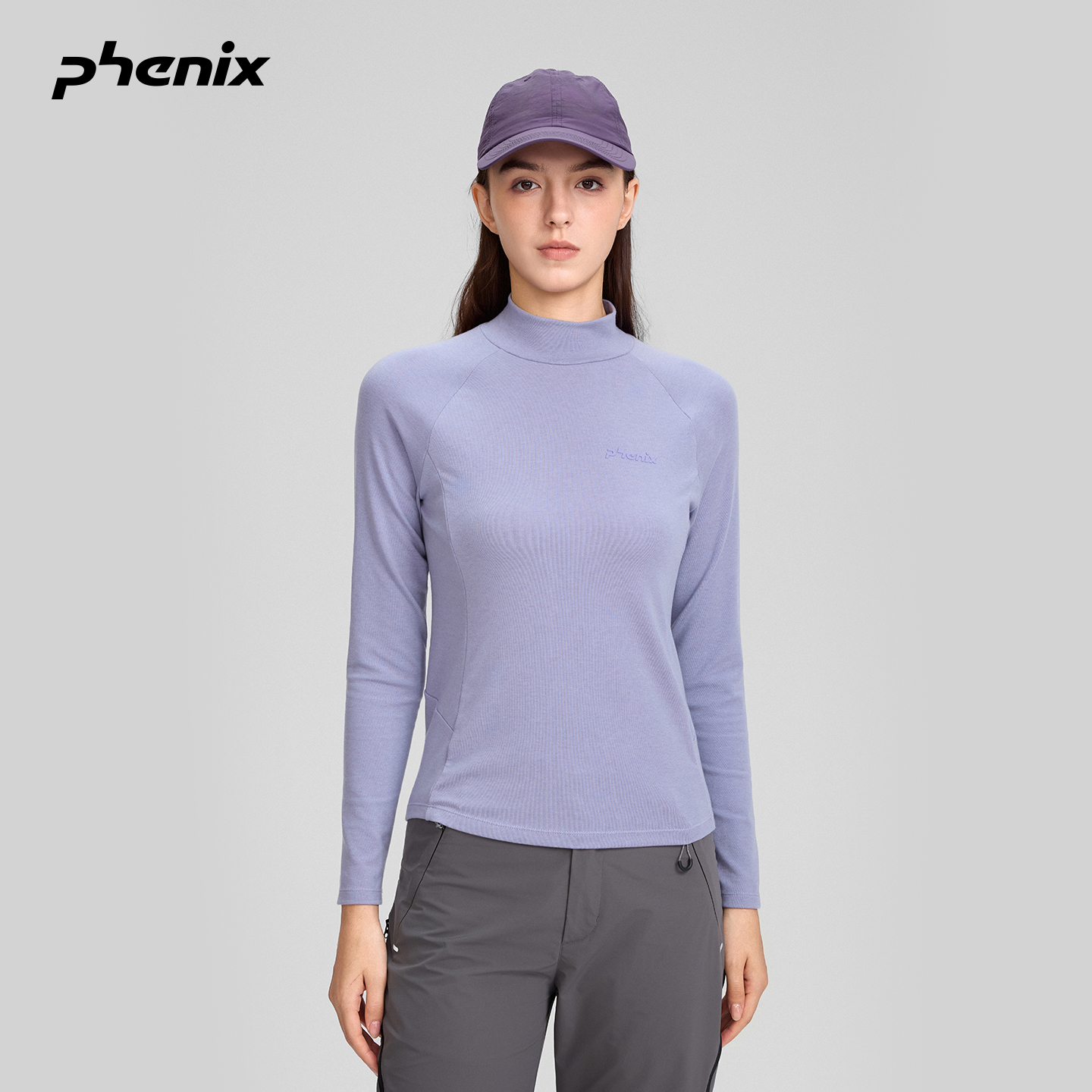 phenix天丝羊毛长袖T恤女半高领
