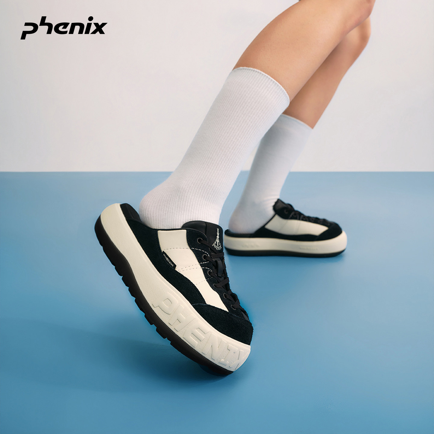 phenix户外休闲厚底懒人半拖鞋女图片