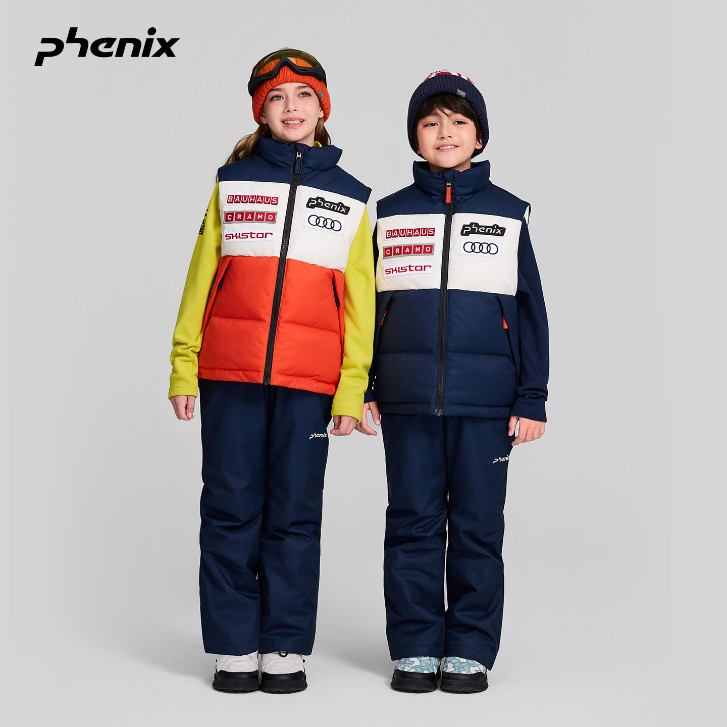 phenix国家队户外儿童防水棉马甲图片