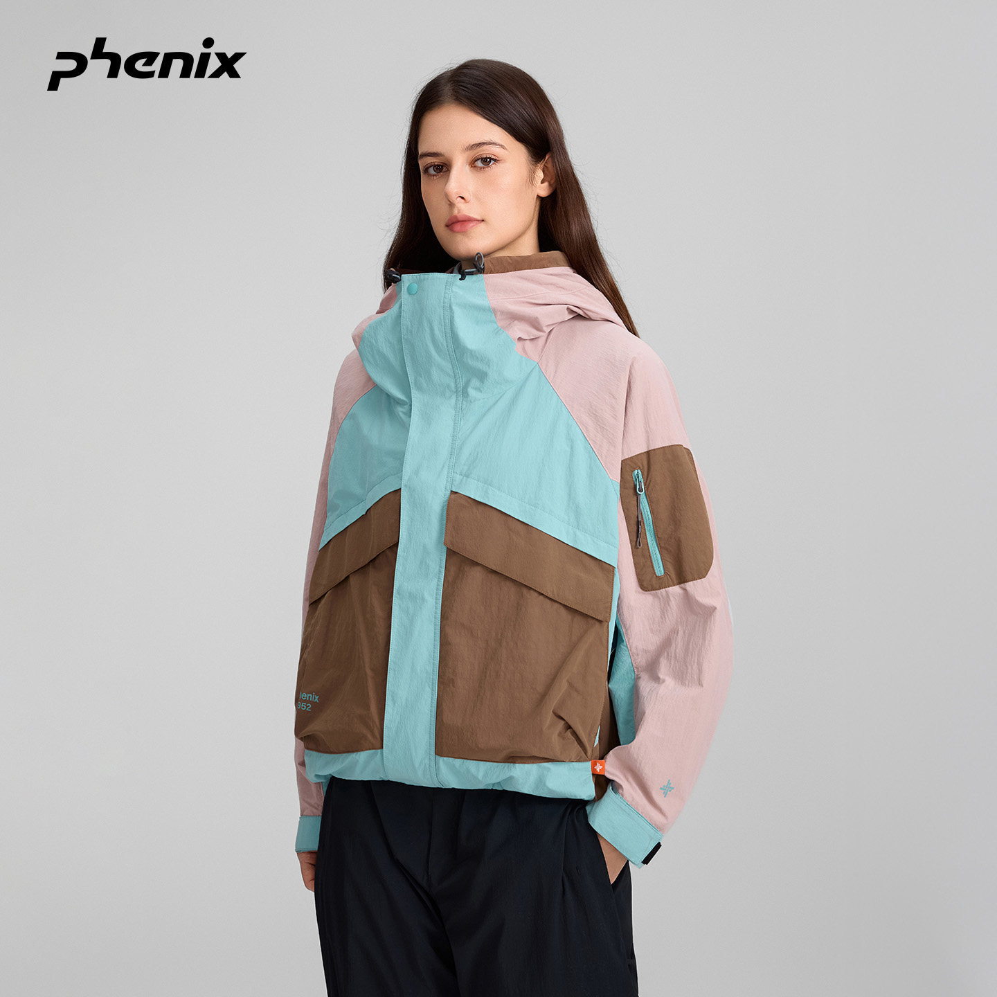 +phenix菲尼克斯户外梭织夹克男女款2025FW春夏耐磨拼色连帽外套