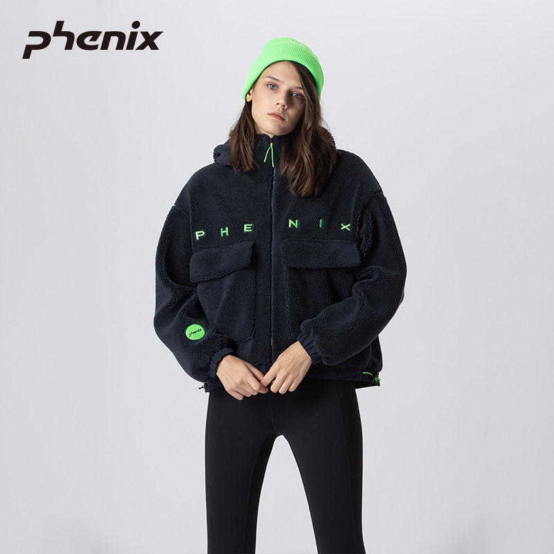 phenix菲尼克斯 miss 女士时尚连帽抓绒衣夹克加厚工装多口袋外套