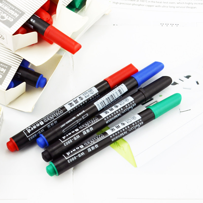 乐途可擦白板笔细头细杆水性笔儿童学生教学易擦干净白板专用笔