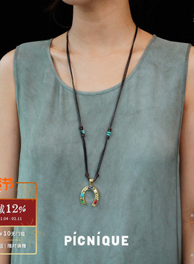 PICNIQUE 宝藏屋马蹄铁编绳项链 原创小众设计师休闲度假串饰默叙