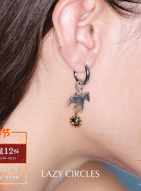 LAZY CIRCLES 逐日小马耳环 原创设计师复古气质高级感耳圈 默叙