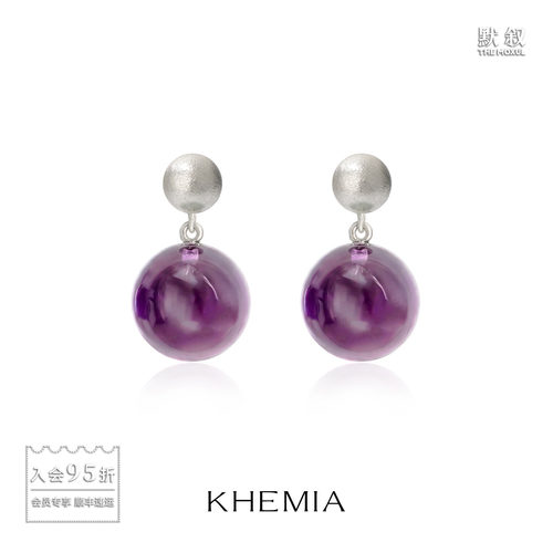 KHEMIA 纯银Mauve耳环 银饰水晶原创设计轻奢高级感耳坠礼物 默叙