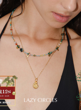 LAZY CIRCLES 海螺耳语项链套组 原创小众设计复古休闲度假 默叙