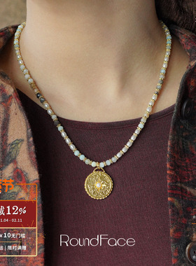 ROUNDFACE Pearl珠光项链 淡水珍珠原创设计复古吊坠锁骨链 默叙