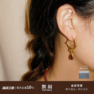 ROUNDFACE Drop凝露Key密钥耳圈耳环 原创设计小众复古耳饰 默叙