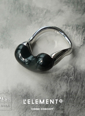 L'ELEMENTO暗夜纯银戒指