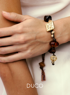 DUCO 爱心纹理编织手链 原创设计师小众个性气质高级感配饰 默叙