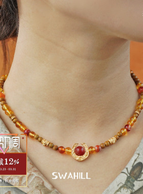 SWAHILL斯瓦山丘马蹄雕花项链