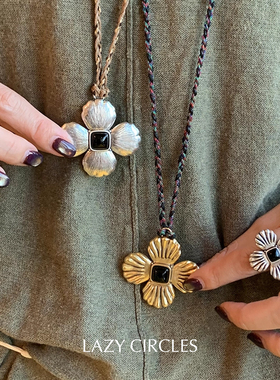 LAZYCIRCLES贝壳花编绳大项链