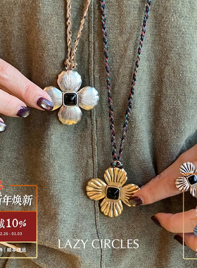 LAZYCIRCLES贝壳花编绳大项链
