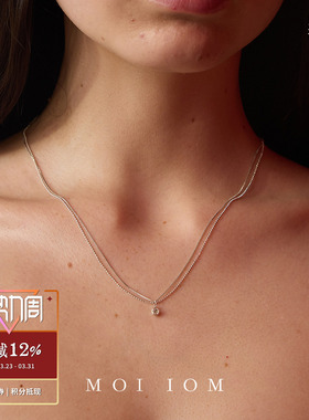 MOIIOM白水晶极细双层项链