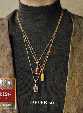 ATELIERSO倪索 天然石香水瓶项链 红玛瑙原创设计气质高级感 默叙