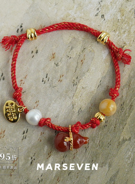 红色绳结葫芦编绳手链