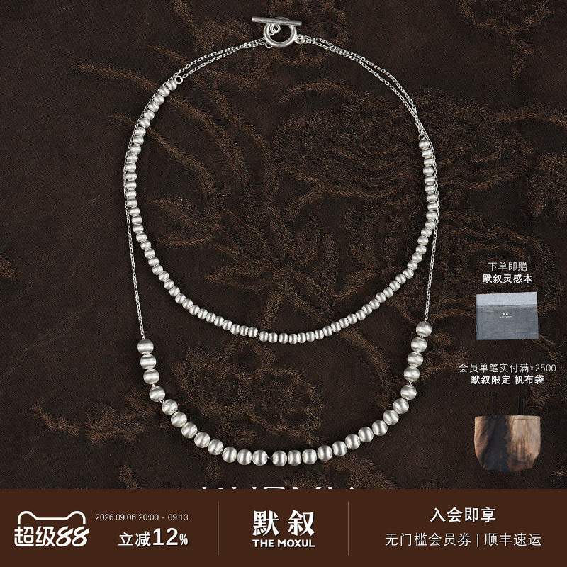 KHEMIANaiad拉丝圆珠长项链图片