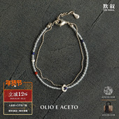 ACETO 白水晶纯银花环双层手链 OLIO 原创设计师小众银饰 默叙