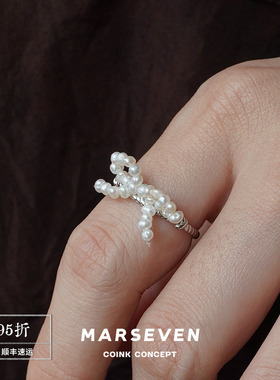 MARSEVEN珍珠蝴蝶结戒指
