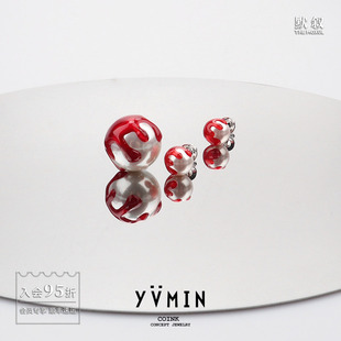 YVMIN尤目x TONG 嗜血少女滴血珍珠耳钉 原创小众精致耳饰 SHUSHU