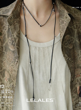 编绳两用纯银皮革项链