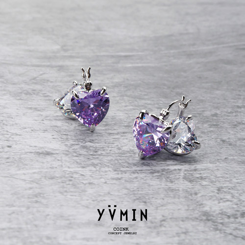 心形宝石耳环素材模板 心形宝石耳环图片下载 小麦优选
