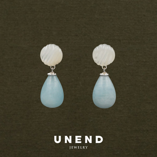 UNEND沉语海蓝宝纯银耳环