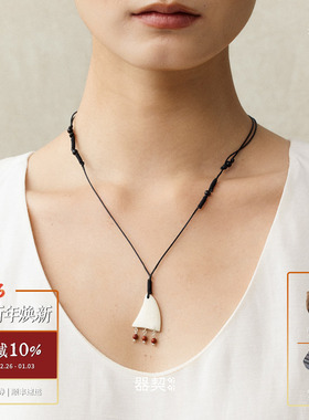 QIQI器契鸣角绳结吊坠项链