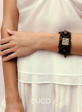 DUCO 爱心方片编绳宽版手链 原创设计师小众个性礼物 默叙