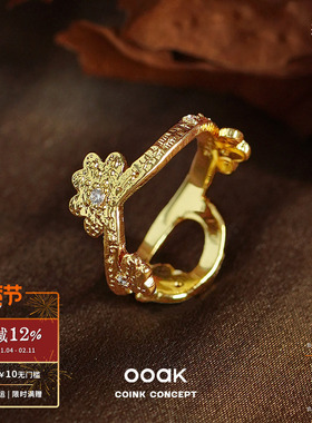 OOAK 列维斯蕾丝藤蔓戒指 925银原创小众设计师复古气质轻奢