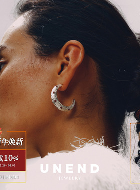 UNEND止续 隙光镶嵌Slit of Light耳环 纯银原创设计复古耳饰默叙