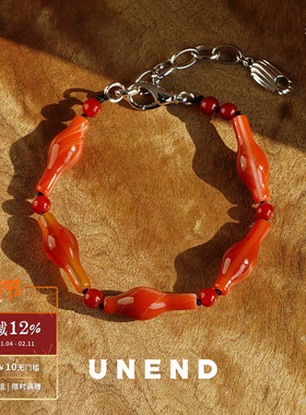 UNEND止续 红玛瑙Vase Melody东韵手链 纯银设计新中式质感 默叙